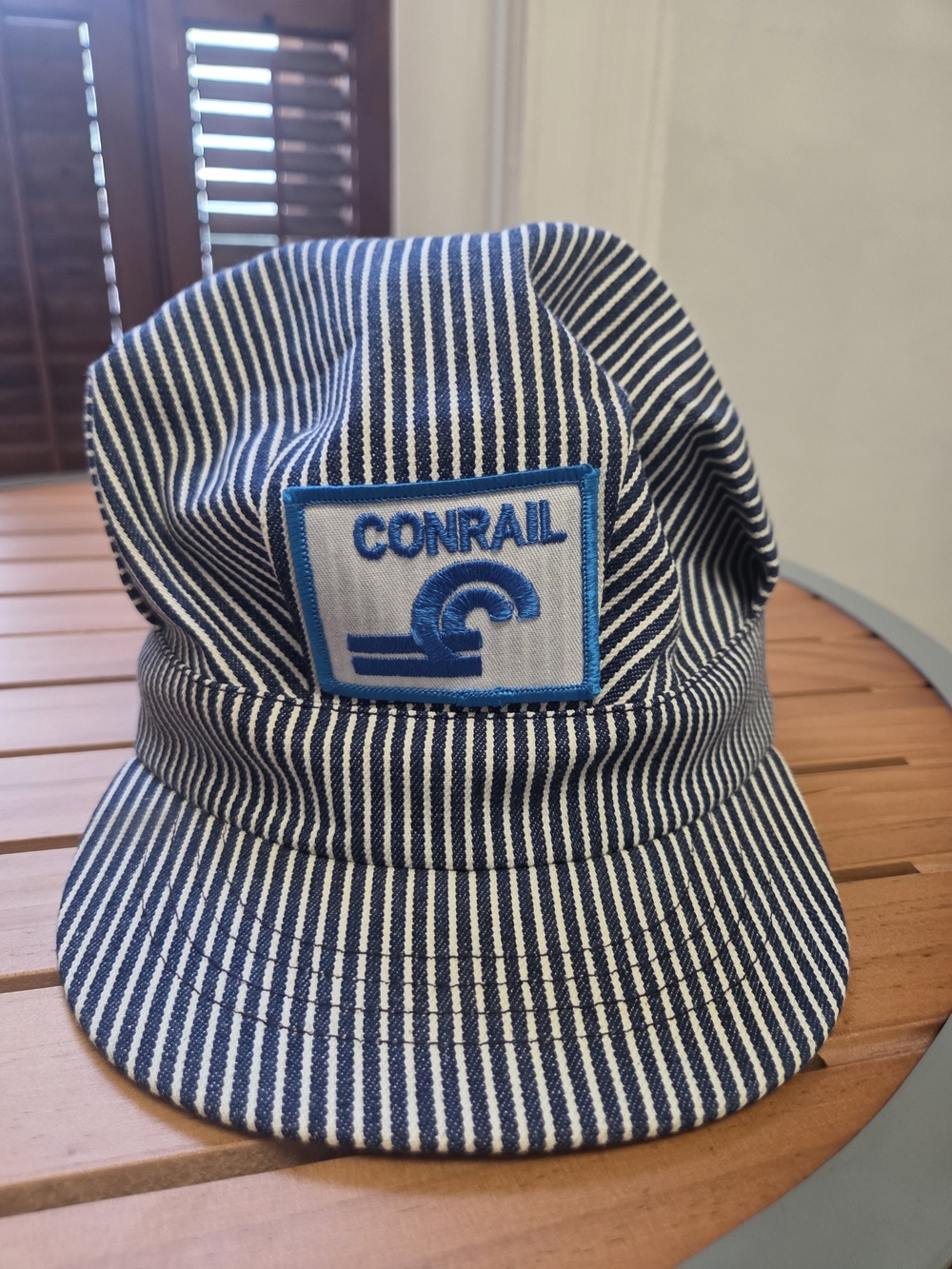 Blue and White Stripe Engineer Cap